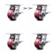 Service Caster 4 Inch Poly on Aluminum Caster Set with Roller Bearing 4 Brake and 2 Swivel Lock SCC-35S420-PAR-SLB-BSL-2-SLB-2 - alternate 1